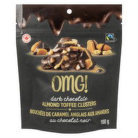 Omgs - Dark Chocolate Almond Toffee Clusters, 100 Gram