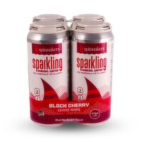 Spinnakers - Sparkling Mineral Water, Black Cherry, 4 Each