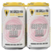 Grizzly Paw - Grapefruit Soda, 4 Each