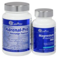 CANPREV - Adrenal-Pro 120 cp + Bonus Free Magnesium 60 CP, 180 Each