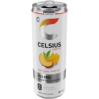 CELSIUS - Peach Mango Green Tea, Fizz-Free, 355 Millilitre