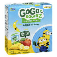 Gogo Squeez - Fruit Sauce, Apple Banana No Sugar Added, 4 Each