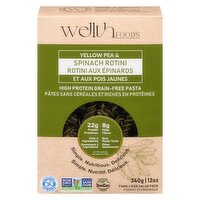 Wellth - Pasta Rotini Spinach Gluten Free High Protein, 340 Gram