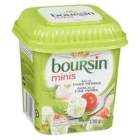 Boursin - Minis Soft Cheese, Garlic & Fine Herbs, 130 Gram