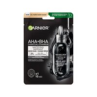 Garnier - AHA+BHA Charcoal Mattifying Serum Mask, 28 Gram