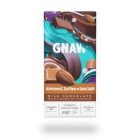 GNAW - Milk Chocolate Bar - Almond, Toffee & Sea Salt, 80 Gram