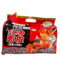 Akuan - Broad Noodles, Sesame & Spicy Chicken Flavor, 480 Gram