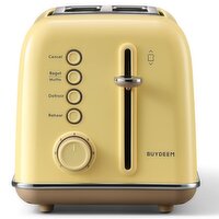 BUYDEEM - 2-Slice Metal Toaster - Yellow, 1 Each