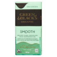 GREEN AND BLACKS - Dark Chocolate 50% Smooth Mint Organic, 90 Gram