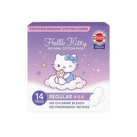 ITC Marisom - Hello Kitty My Real Cotton Pads Regular 24.5cm, 14 Each