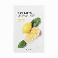 Missha - Pure Source Cell Sheet Mask - Lemon, 1 Each