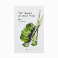 Missha - Pure Source Cell Sheet Mask - Aloe, 1 Each