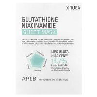 APLB - Glutathione Niacinamide Sheet Mask, 10 Each