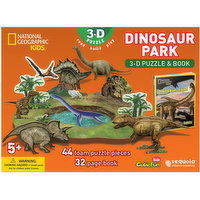 National - Geographic Dinosaur Park: 3D Puzzle & Book - Save