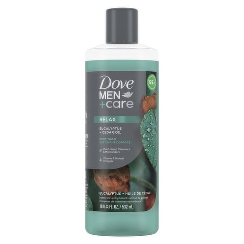 Dove - Men+Care Relaxing Eucalyptus Oils + Cedar Body + Face Wash