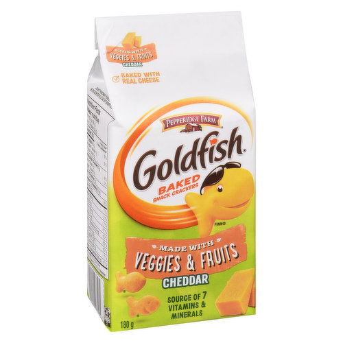 PEPPERIDGE FARM - Goldfish Baked Snack Crackers, Made with Veggies & Fruits Cheddar