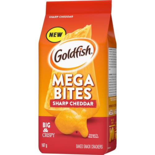 Pepperidge Farm - Goldfish Baked Snack Crackers, Mega Bites Sharp Cheddar