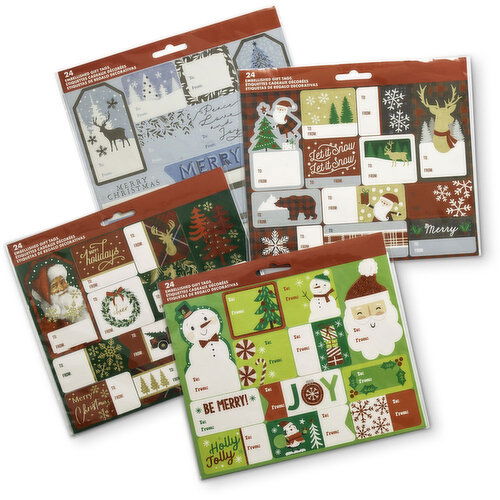 Paper Craft - Christmas Gift Labels, Assorted - 24 Pack