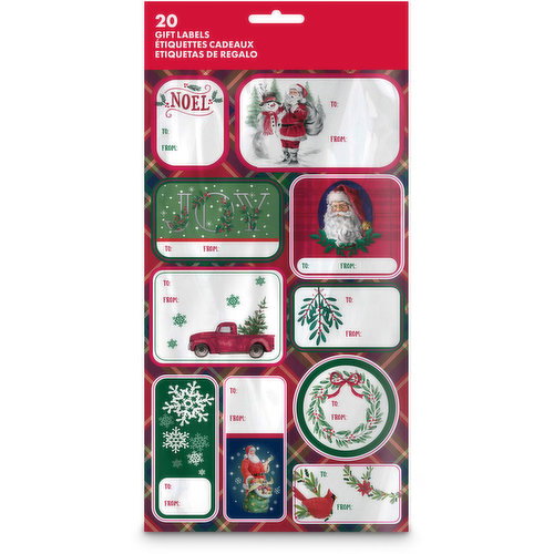 Paper Craft - Christmas Gift Labels - 20  Peel'N Stick