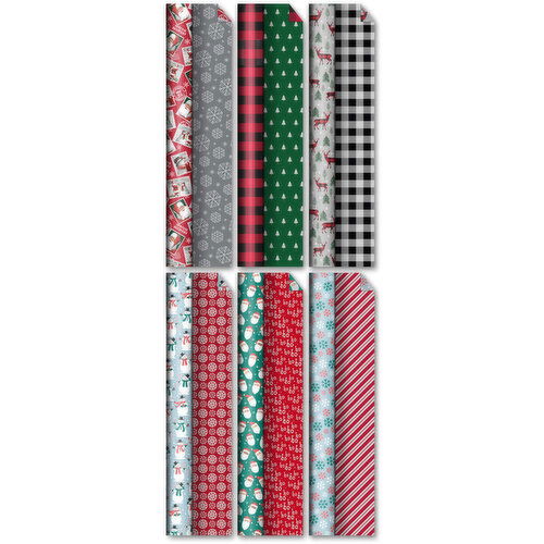 Papercraft - Christmas Reversible Gift Wrap, 3 Pack