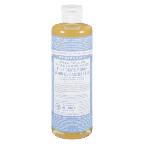 Dr. Bronner's - Magic Soaps Unscented Baby Mild Pure Castile Soap