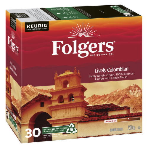 Folgers Lively Colombian K Cups Medium Roast Save On Foods