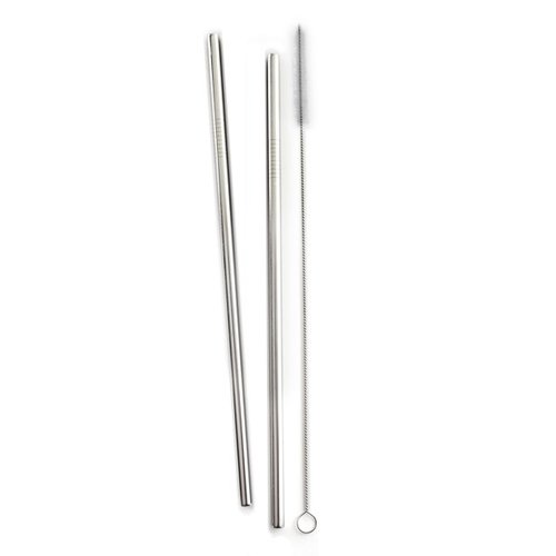 Norpro - S/S Straws with 1 Cleaning Brush - Set of 2