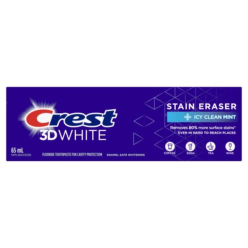 Crest - 3D White Stain Eraser Toothpaste - Icy Clean Mint