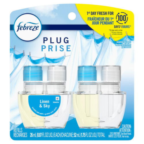 Febreze - Plug Dual Refill Scented Oil Linen & Sky