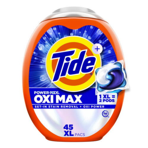 Tide - Power Pods Oxi Max, 45 XL Pacs