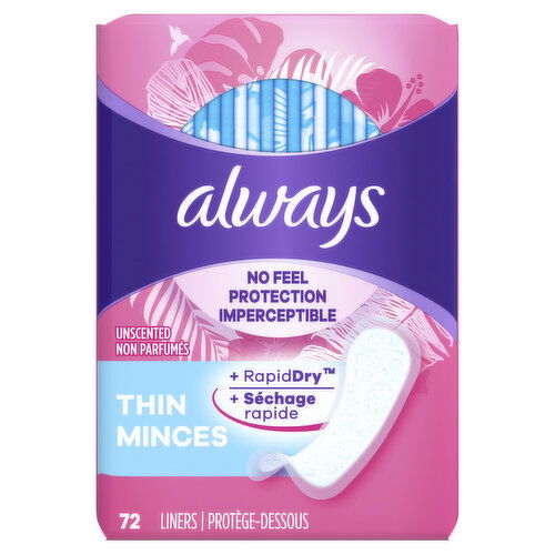 Always - No Feel Thin Liners Unscented