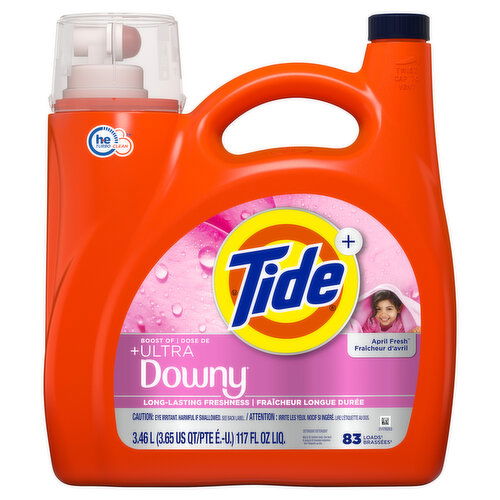 Tide - Liquid Laundry Detergent +Ultra Downy, April Fresh, 83 Loads