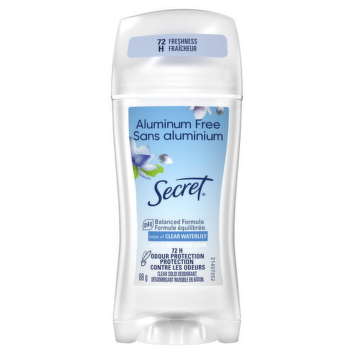 Secret - Aluminum Free Solid Deodorant - Clear Waterlily
