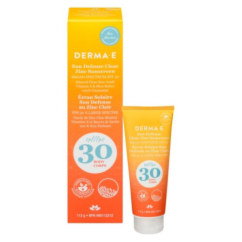 Derma E - Sun Defense Clear Zinc Body Sunscreen SPF 30