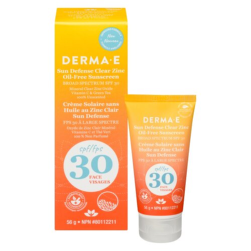 Derma E S - Sun Defense Clear Zinc Face Sunscreen SPF 30