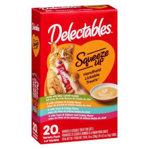 Delectables - Squeeze Up Handheld Lickable Treat, Variety Pack