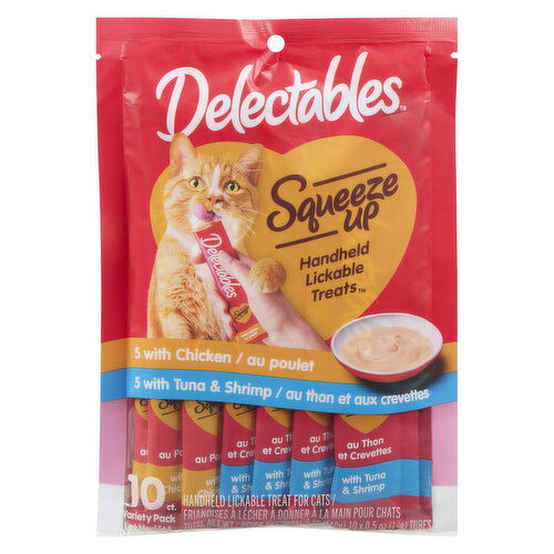 Hartz - Squeeze Up Cat Treat Variety Pack Chicken, Tuna & Shrimp