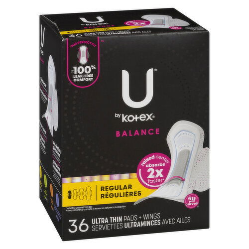 Kotex - Balance Pads With Charcoal Regular