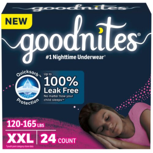 Goodnites - Girl Nighttime Underwear - XXL Size 7