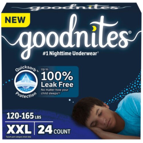 Goodnites - Boys Nighttime Underwear - XXL Size 7