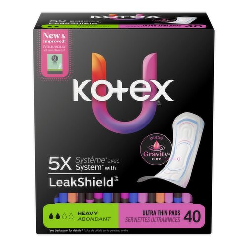 Kotex - Heavy, Ultra Thin Pads, Non-Winged