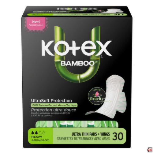 Kotex - Bamboo, Heavy, Ultra Thin Pads + Wings