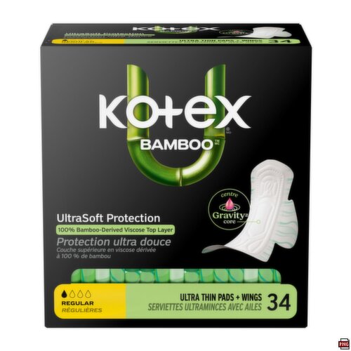 Kotex - Bamboo, Regular, Ultra Thin Pads + Wings