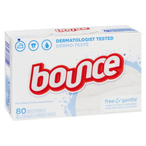 bounce - Fabric Softener Sheets Free & Gentle