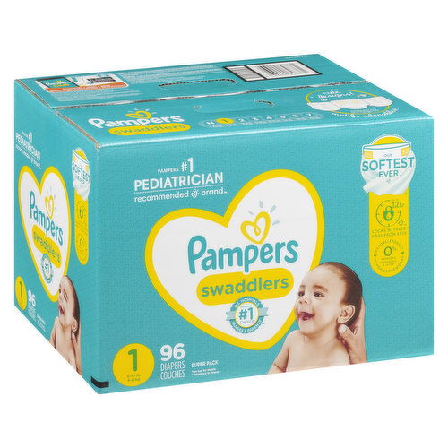 Pampers - Swaddlers Diapers - Size 1 Super Pack