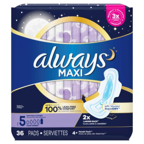 Always - Maxi Pads, Extra Heavy Overnight Size5