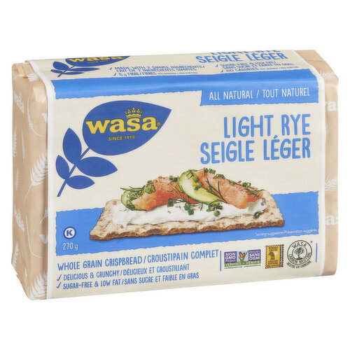Wasa Crispbread, Whole Grain, Fiber 8.1 Oz