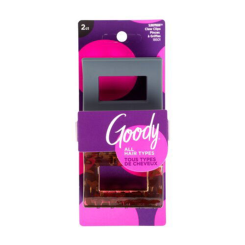 Goody - Claw Clip 2Ct Square Black Torti