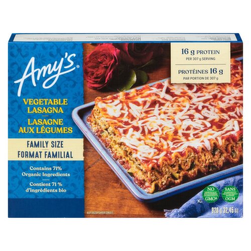 AMYS - FAMILY SZ VEG LASAGNA CAN 8PK