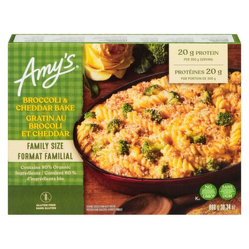 AMY'S - FAMILY SZ BROC & CHDR BAKE 8PK